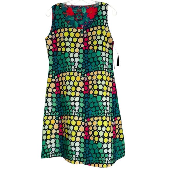 Animapop Abstract Print Reversible Sleeveless A-Line Dress Artsy Sz Medium NWT - Picture 3 of 16
